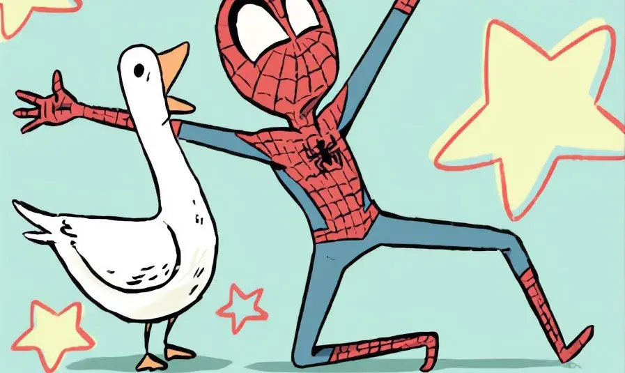 Ahora Spider-Man es el mejor amigo de un ganso.