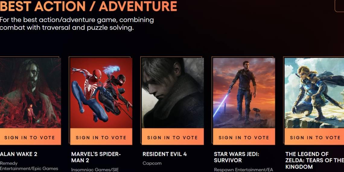 "The Game Awards 2023: Predicciones para el Ganador del Mejor Juego de Acción/Aventura"